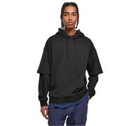 Urban Classics Men's Oversized Doublesleeve Hoody Sweatshirt, Black, L
