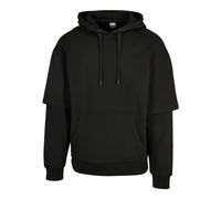 Urban Classics Men's Oversized Doublesleeve Hoody Sweatshirt, Black, XL