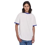 Urban Classics Men's Oversized Ringer Tee T-Shirt, White/Royal, L