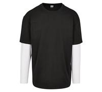 Urban Classics Men's Oversized Shaped Double Layer Ls Tee T-Shirt, Multicolour (Black/White 00826), XX-Large