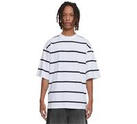 Urban Classics - Oversized Sleeve Modern Stripe White/Black - T-Shirt - white - XXL - 100% Cotton,Jersey XXL
