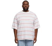 Urban Classics Men's Oversized Sleeve Modern Stripe Tee T-Shirt, White/Lemonade Pink, L