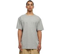 URBAN CLASSICS Men's Oversized Tee Shirt, Long Oversized T-Shirt with Round Neckline & Dropped Shoulders, Men's Basic Plain T-Shirt, 100% Cotton Tall Tee, Colour: grey, Size: Medium