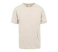 URBAN CLASSICS Men's Oversized Tee Shirt, Long Oversized T-Shirt with Round Neckline & Dropped Shoulders, Men's Basic Plain T-Shirt, 100% Cotton Tall Tee, Colour: sand, Size: Medium