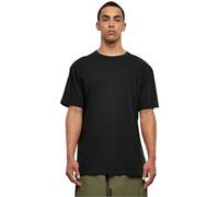 URBAN CLASSICS Men's Oversized Tee Shirt, Long Oversized T-Shirt with Round Neckline & Dropped Shoulders, Men's Basic Plain T-Shirt, 100% Cotton Tall Tee, Colour: Black, Size: Small