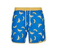 Urban Classics Men's Pattern Retro Swim Shorts Trunks, Banana AOP, S