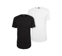 Urban Classics Men's Shaped Long Tee 2-Pack T-Shirt, Black/White, S (Pack of 2)