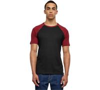 Urban Classics Men's Raglan Contrast Tee T-Shirt, Black/Burgundy, XL