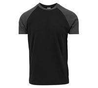 Urban Classics Men's Raglan Contrast Tee T-Shirt, Black/Charcoal, M