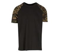 Urban Classics Men's Raglan Contrast Tee T-Shirt, Black/woodcamo, L