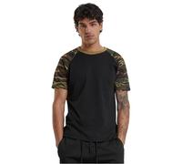 Urban Classics - Raglan Contrast Black/Woodcamo - T-Shirt - camouflage - S - 100% Cotton,90% Cotton, 10% Viscose,Jersey S