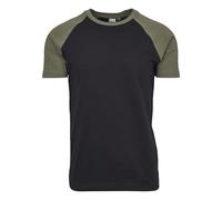 Urban Classics Men's Raglan Contrast Tee T-Shirt, Blk/Olive, M
