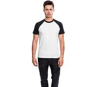 Urban Classics Men's Raglan Contrast Tee T-Shirt, White/Black, L