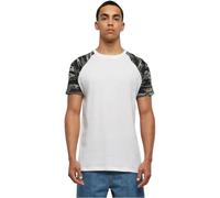 Urban Classics Men's Raglan Contrast Tee T-Shirt, White/darkcamo, L