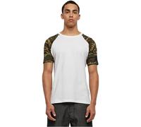 Urban Classics Men's Raglan Contrast Tee T-Shirt, White/woodcamo, S