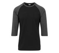 Urban Classics Men's Contrast 3/4 Sleeve Raglan T-Shirt Black/Charcoal 3XL