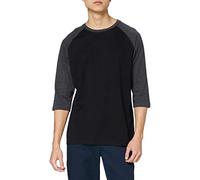 Urban Classics mens Raglan T-Shirt, black/charcoal, S