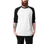 Urban Classics Contrast 3/4 Sleeve Raglan Tee Long-sleeve Shirt white black 4XL