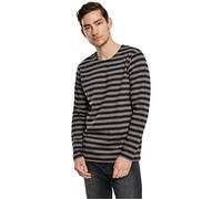 Urban Classics Men's Regular Stripe Ls T Shirt, Asphalt Black, 5XL Plus UK