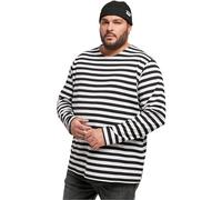 Urban Classics Men's Regular Stripe Ls T-Shirt, White/Black, 4XL Große Größen