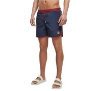 Urban Classics Men's Retro Swim Shorts Trunks, Burgundy/Midnight Navy, 5X-Large