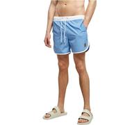 Urban Classics Men's Tb2050-retro Swimshorts Trunks, White/Horizon Blue, S