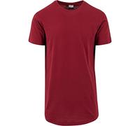 Urban Classics Men's Shaped Long T-Shirt, Red (Burgundy), Small (Manufacturer Size: S)