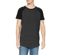 Urban Classics Men's Shaped Raglan Long Tee T-Shirt, Cha/Blk, L