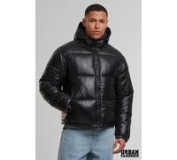 Urban Classics Men's Shiny Padded Puffer Hooded Zip Jacket in Black | Size: Large Urban Classics Black L