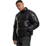 Urban Classics Men's Shiny Puffer Jacket, Shiny Quilted Jacket with High Collar, Regular Fit, Warm Winter Jacket, Sizes S - 5XL, black, L