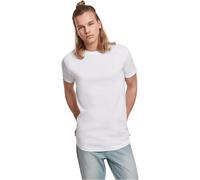 Urban Classics Men's Short Shaped Turn Up Tee T-Shirt, White (White 00220), XL