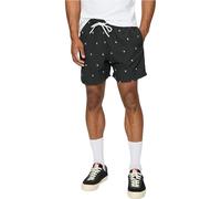 Urban Classics Men's Shorts, Black/Palm Tree, S