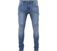 Urban Classics Men's Slim fit Biker Jeans, Blue (Blue Washed), 30W x 31L