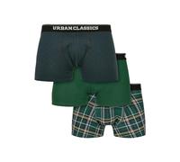 Urban Classics Men's Snowman Christmas Boxer Shorts 3 Pack Christmas Underwear for Men Sizes S - 5XL, Dgrn Plaidaop+btlgrn/Dblu+dgrn, S