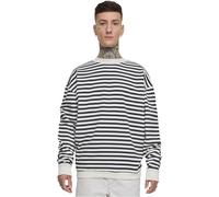 Urban Classics Men's Striped Crew Neck Sweatshirt, Whitesand/Black, M