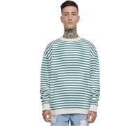 Urban Classics Men's Striped Crew Neck Sweatshirt, Whitesand/Paleleaf, L