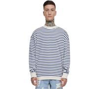 Urban Classics Men's Striped Crew Neck Sweatshirt, Whitesand/Vintage Blue, S