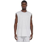 Urban Classics Men's Striped Knit Tank Top Undershirt, White/Black, S