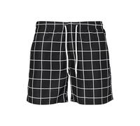 Urban Classics Men's Tb2677-check Swim Shorts, Black (Black/White 00826), S