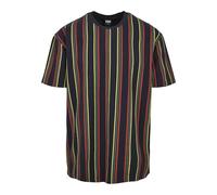 Urban Classics Men's T-Shirt Printed Oversized Retro Stripe Tee Midnightnavy/Burnedred XXL Plus Tall