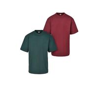 Urban Classics Men's Tall Tea Pack of 2 T-Shirt, Redwine+bottlegreen, L