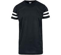 Urban Classics Men's Stripe mesh tee T-Shirt, Multicoloured (blk/wht 50), M