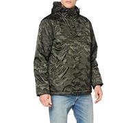 Urban Classics Men's Tb1802-padded Camo Pull Over Jacket, Dark Olive, S