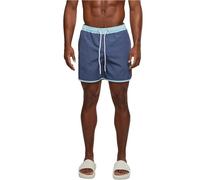 Urban Classics Men's Tb2050-retro Swimshorts Swim Trunks, Vintage Blue/Ocean Blue, L