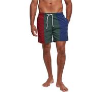 Urban Classics Men's Tb3962-3-tone Swim Shorts Trunks, Burgundy/Bottle Green, XL