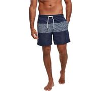 Urban Classics Men's Tb3964-mid Block Pattern Swim Shorts Trunks, Darkwater, S