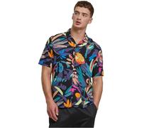 Urban Classics Men's Tb4150-viscose AOP Resort Shirt, Blackfruity, L