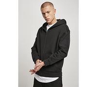 Urban Classics Men's Organic Full Zip Hoodie Hooded Sweatshirt, Black, XL