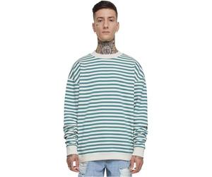 Urban Classics Mens Tb6411-striped Crewneck Sweatshirt, Whitesand/Paleleaf, XL UK