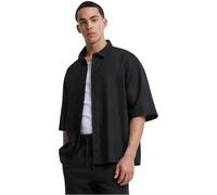 Urban Classics Men's Tb6608-boxy Cotton Linen Shirt, Black, 3XL